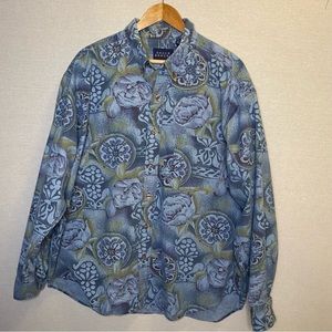 Vintage Quick Reflex Shirt Men Blue Size XL Made in Hong Kong